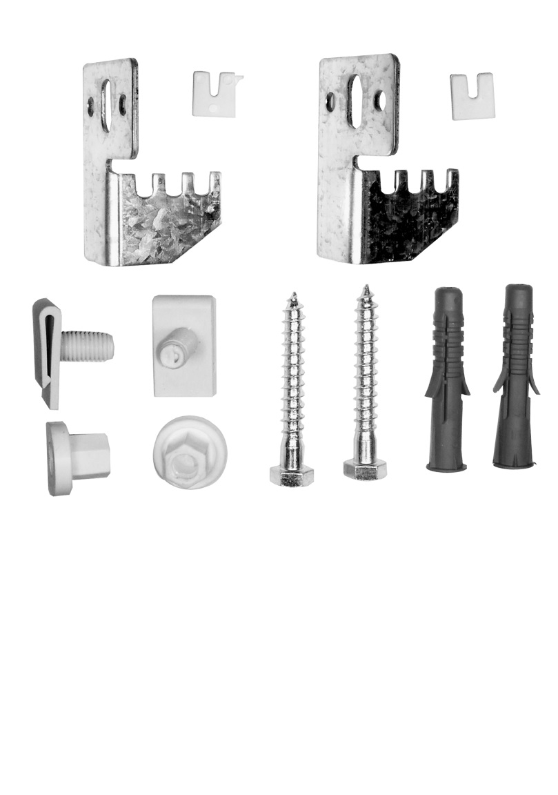 Uni- Befestigungssets für Heizkörper mit aufgeschweißten Laschen