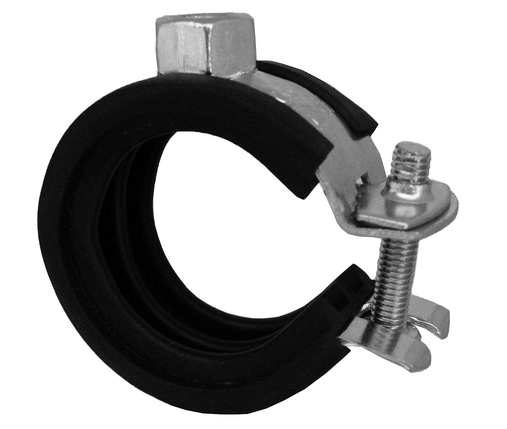 Praktic-Gelenkrohrschelle mit Kippschraube und Schallschutzeinlage
